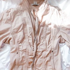 khaki zip up jacket